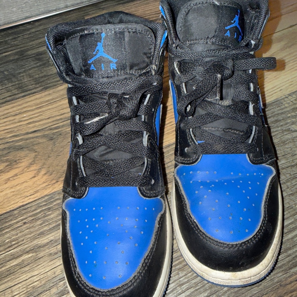 6Y- Nike Air Jordan’s-  Black and Blue High Tops